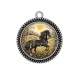 Pendentif Cabochon Argent - cheval
