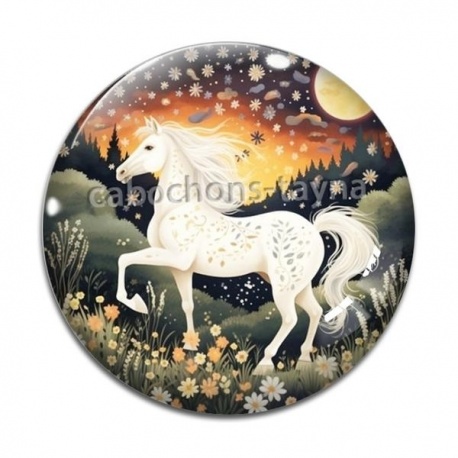 Cabochon Verre - cheval