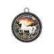 Pendentif Cabochon Argent - cheval
