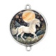 Connecteur Cabochon Argent - cheval