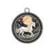 Pendentif Cabochon Argent - cheval
