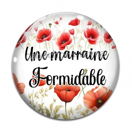 Cabochon Verre - une marraine formidable