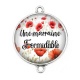 Connecteur Cabochon Argent - une marraine formidable
