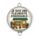 Connecteur Cabochon Argent - je suis une fleuriste formidable