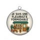 Pendentif Cabochon Argent - je suis une fleuriste formidable