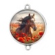 Connecteur Cabochon Argent - cheval