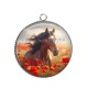 Pendentif Cabochon Argent - cheval