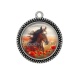 Pendentif Cabochon Argent - cheval