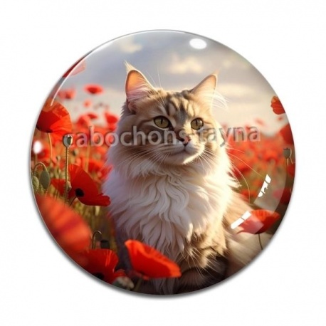 Cabochon Verre - chat