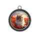 Pendentif Cabochon Argent - chat