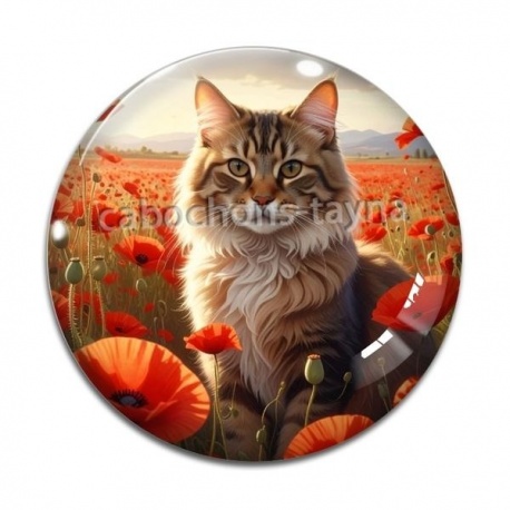 Cabochon Verre - chat