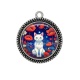 Pendentif Cabochon Argent - chat