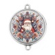 Connecteur Cabochon Argent - papa noël