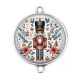 Connecteur Cabochon Argent - casse noisette