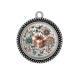 Pendentif Cabochon Argent - joyeux noël