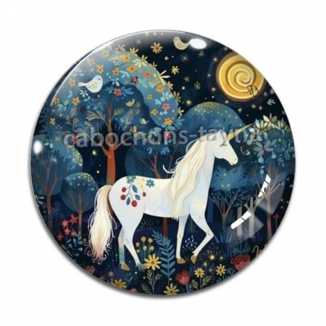 Cabochon Verre - licorne