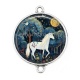 Connecteur Cabochon Argent - licorne