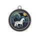 Pendentif Cabochon Argent - licorne