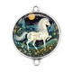 Connecteur Cabochon Argent - cheval