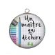 Pendentif Cabochon Argent - un maître qui déchire