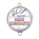 Connecteur Cabochon Argent - super aide soignante