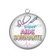 Pendentif Cabochon Argent - super aide soignante