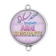Connecteur Cabochon Argent - super aide soignante