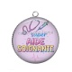Pendentif Cabochon Argent - super aide soignante