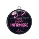 Pendentif Cabochon Argent - une super infirmière