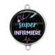 Connecteur Cabochon Argent -  super infirmière