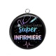 Pendentif Cabochon Argent -  super infirmière