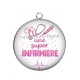 Pendentif Cabochon Argent - une super infirmière