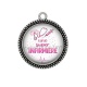 Pendentif Cabochon Argent - une super infirmière