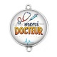 Connecteur Cabochon Argent - merci docteur