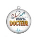 Pendentif Cabochon Argent - merci docteur