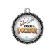 Pendentif Cabochon Argent - merci docteur