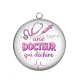 Pendentif Cabochon Argent - une docteur qui déchire
