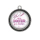 Pendentif Cabochon Argent - une docteur qui déchire