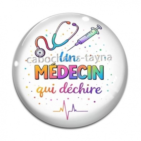 Cabochon Verre - un médecin qui déchire