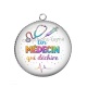 Pendentif Cabochon Argent - un médecin qui déchire