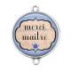 Connecteur Cabochon Argent - merci maître