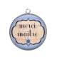 Pendentif Cabochon Argent - merci maître