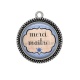 Pendentif Cabochon Argent - merci maître