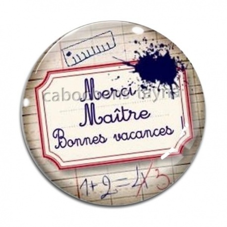 Cabochon Verre - merci maître