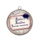 Pendentif Cabochon Argent - merci maître