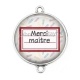 Connecteur Cabochon Argent - merci maître