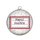 Pendentif Cabochon Argent - merci maître