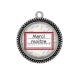 Pendentif Cabochon Argent - merci maître