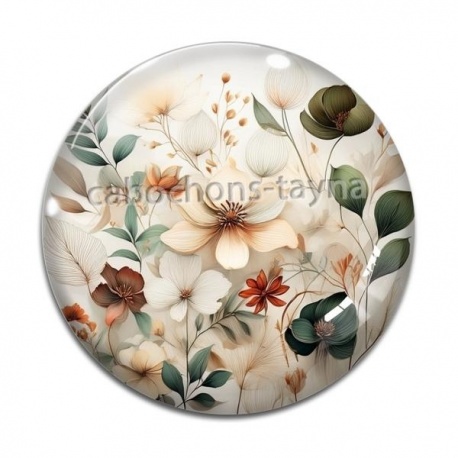 Cabochon Verre - fleur