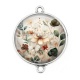 Connecteur Cabochon Argent - fleur